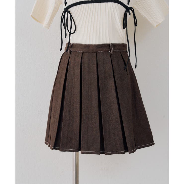 ブラウン | 【セットアップ対応】ミニプリーツスカート | RMAF　NICE CLAUP / OLIVE des OLIVE