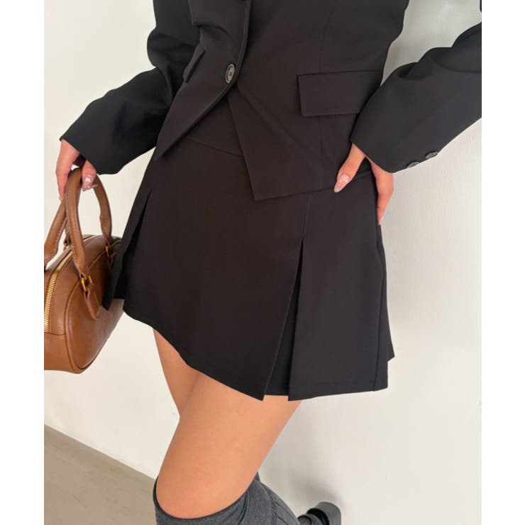 ブラック | 【セットアップ対応】BOXプリーツミニスカート | RMAF　NICE CLAUP / OLIVE des OLIVE