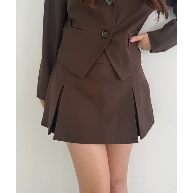 ブラウン | 【セットアップ対応】BOXプリーツミニスカート | RMAF　NICE CLAUP / OLIVE des OLIVE