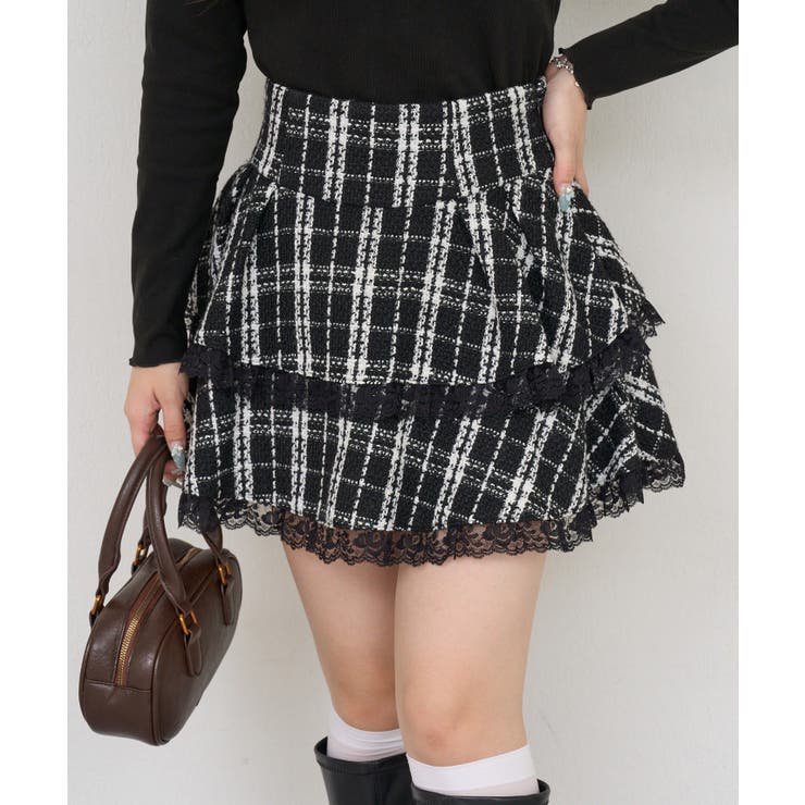 チェック | 【ツイードコレクション】ティアードミニスカート | RMAF　NICE CLAUP / OLIVE des OLIVE