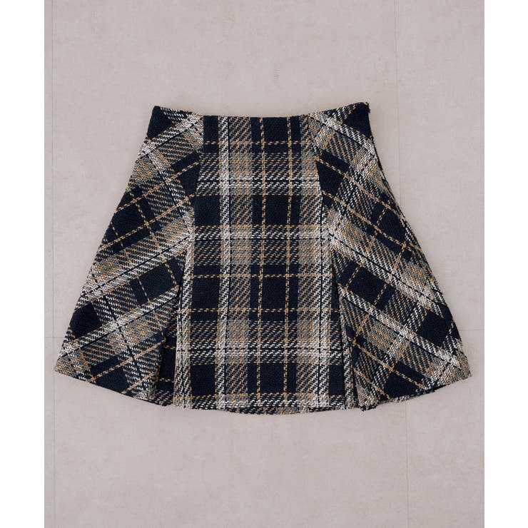 ネイビー | 【ツイードコレクション】プリーツミニスカート | RMAF　NICE CLAUP / OLIVE des OLIVE
