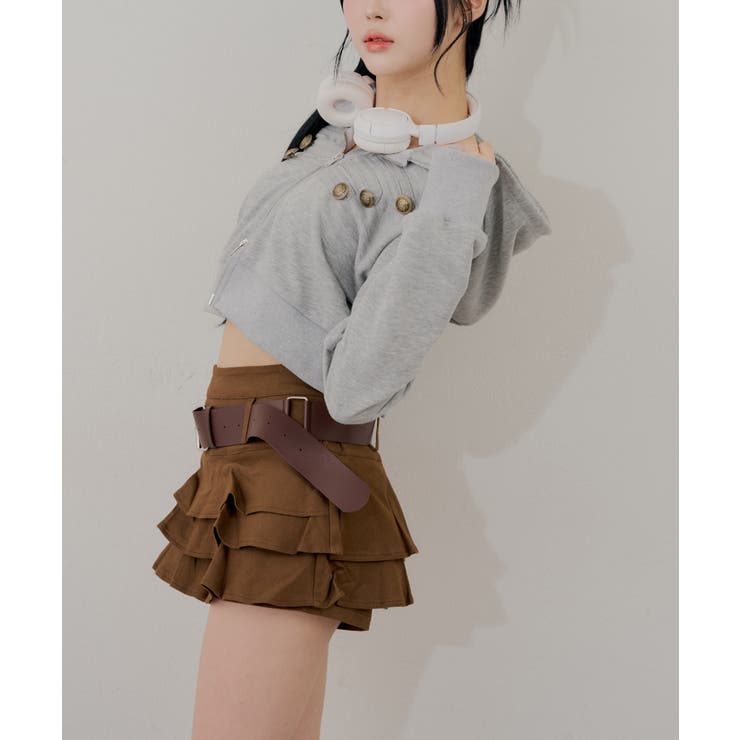 ベルト付ティアードミニスカート | RMAF　NICE CLAUP / OLIVE des OLIVE | 詳細画像8 