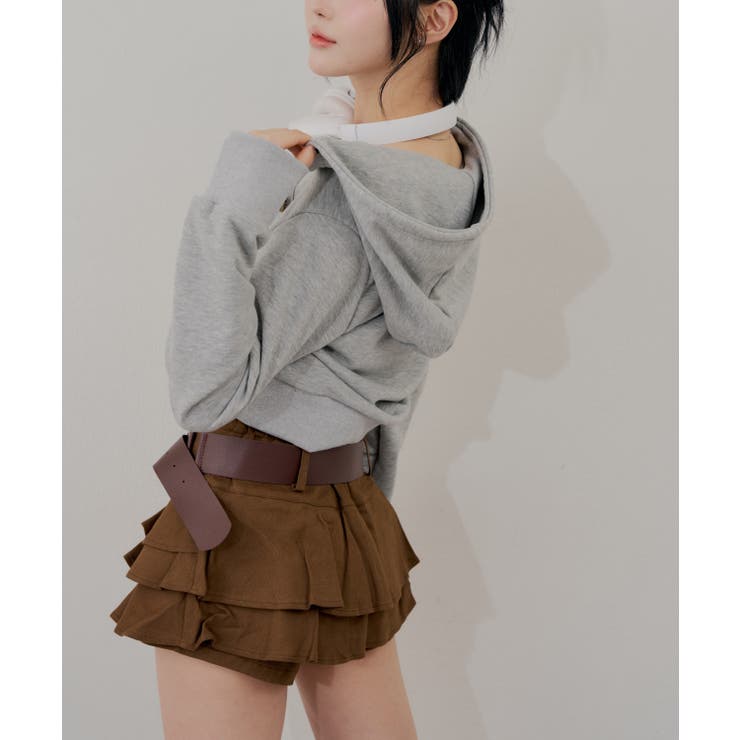 ベルト付ティアードミニスカート | RMAF　NICE CLAUP / OLIVE des OLIVE | 詳細画像9 