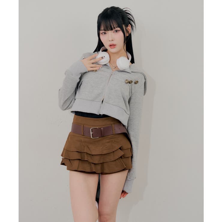 ベルト付ティアードミニスカート | RMAF　NICE CLAUP / OLIVE des OLIVE | 詳細画像10 
