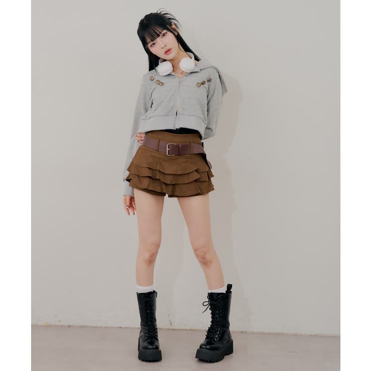 ベルト付ティアードミニスカート | RMAF　NICE CLAUP / OLIVE des OLIVE | 詳細画像11 