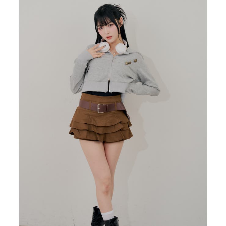 ベルト付ティアードミニスカート | RMAF　NICE CLAUP / OLIVE des OLIVE | 詳細画像13 