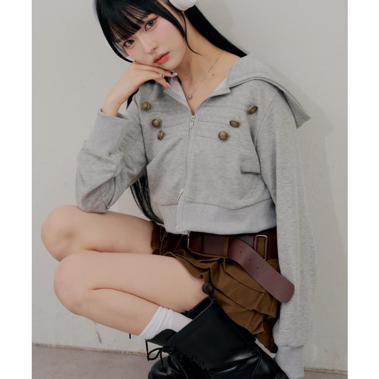 ベルト付ティアードミニスカート | RMAF　NICE CLAUP / OLIVE des OLIVE | 詳細画像14 
