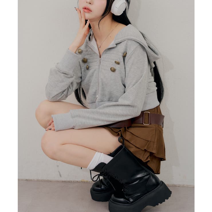 ベルト付ティアードミニスカート | RMAF　NICE CLAUP / OLIVE des OLIVE | 詳細画像15 