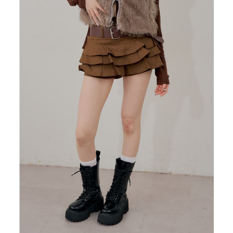 ベルト付ティアードミニスカート | RMAF　NICE CLAUP / OLIVE des OLIVE | 詳細画像18 