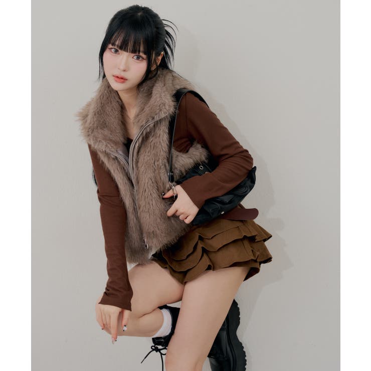 ベルト付ティアードミニスカート | RMAF　NICE CLAUP / OLIVE des OLIVE | 詳細画像20 