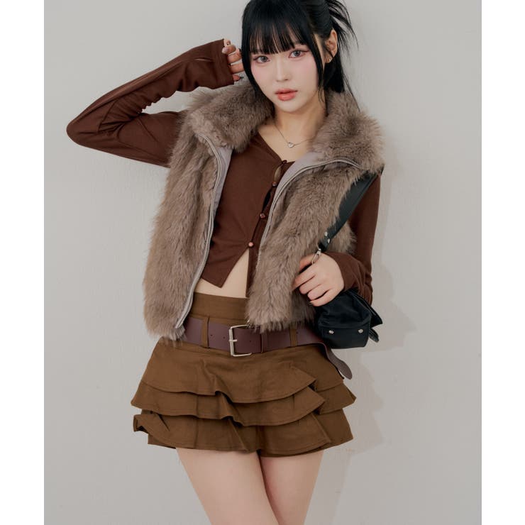 ベルト付ティアードミニスカート | RMAF　NICE CLAUP / OLIVE des OLIVE | 詳細画像21 