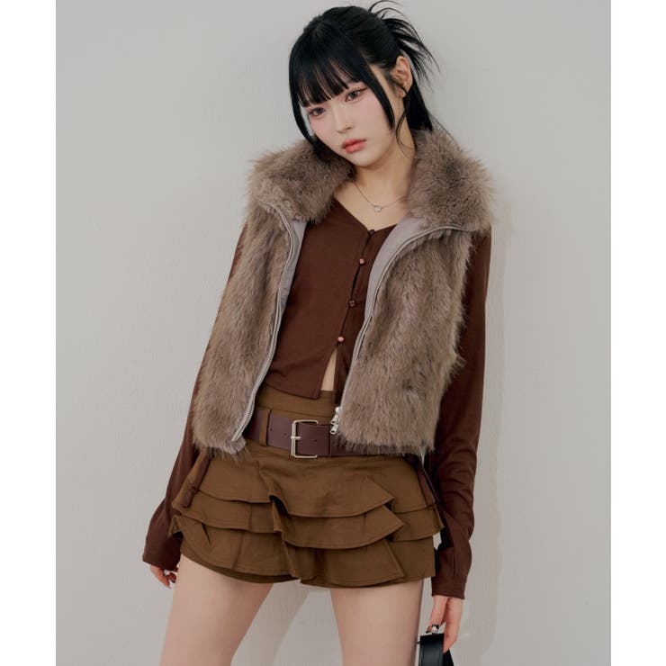 ベルト付ティアードミニスカート | RMAF　NICE CLAUP / OLIVE des OLIVE | 詳細画像22 