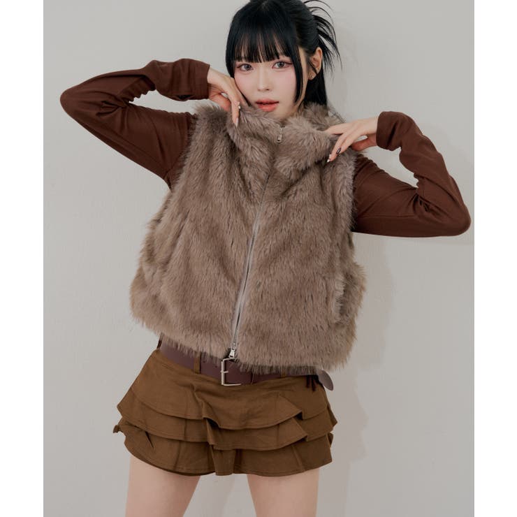 ベルト付ティアードミニスカート | RMAF　NICE CLAUP / OLIVE des OLIVE | 詳細画像24 