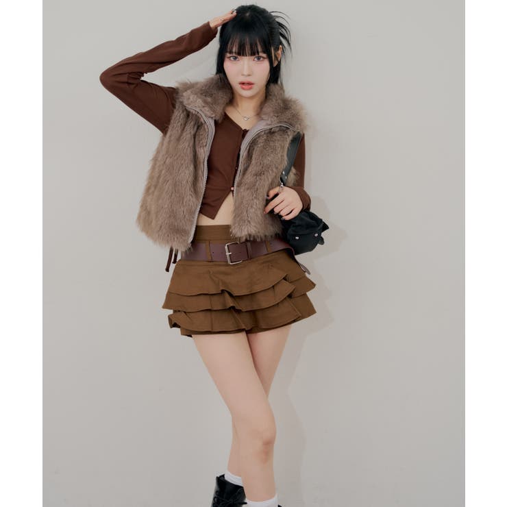 ベルト付ティアードミニスカート | RMAF　NICE CLAUP / OLIVE des OLIVE | 詳細画像26 