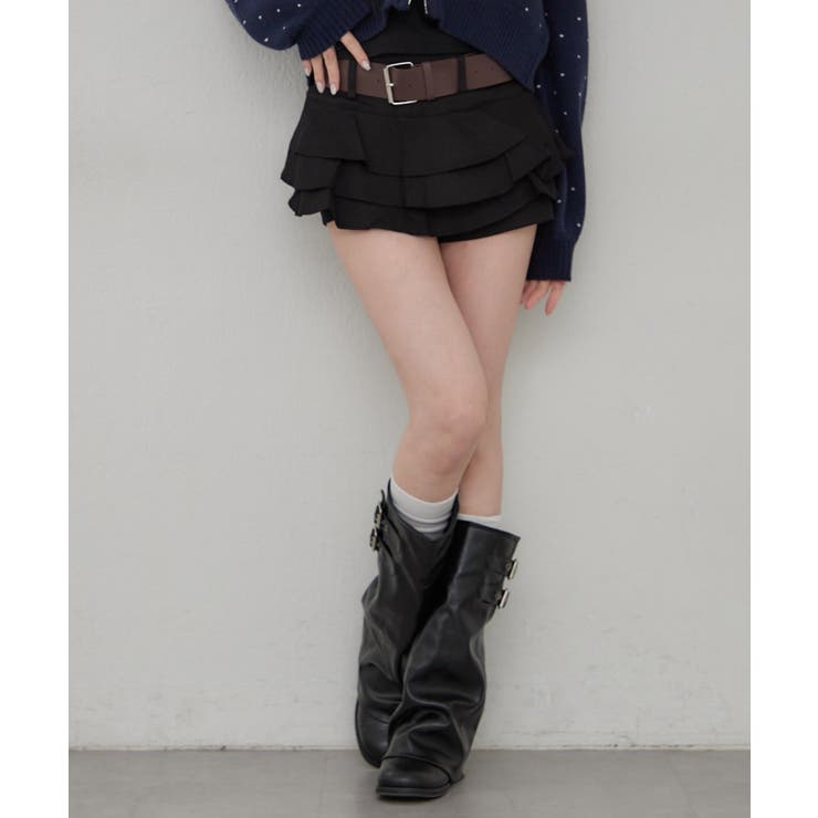 ベルト付ティアードミニスカート | RMAF　NICE CLAUP / OLIVE des OLIVE | 詳細画像30 