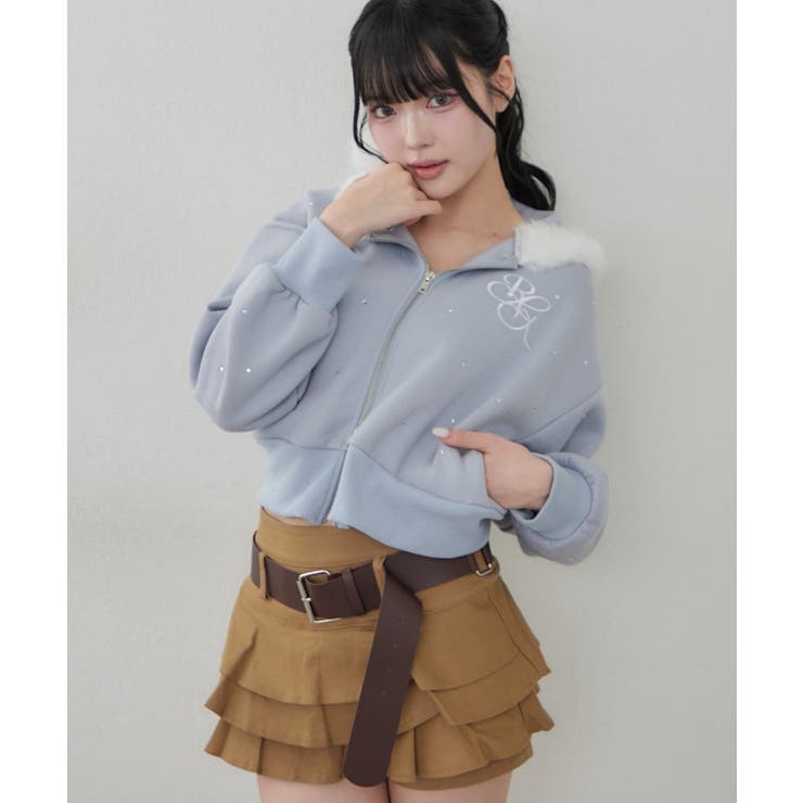ベルト付ティアードミニスカート | RMAF　NICE CLAUP / OLIVE des OLIVE | 詳細画像43 