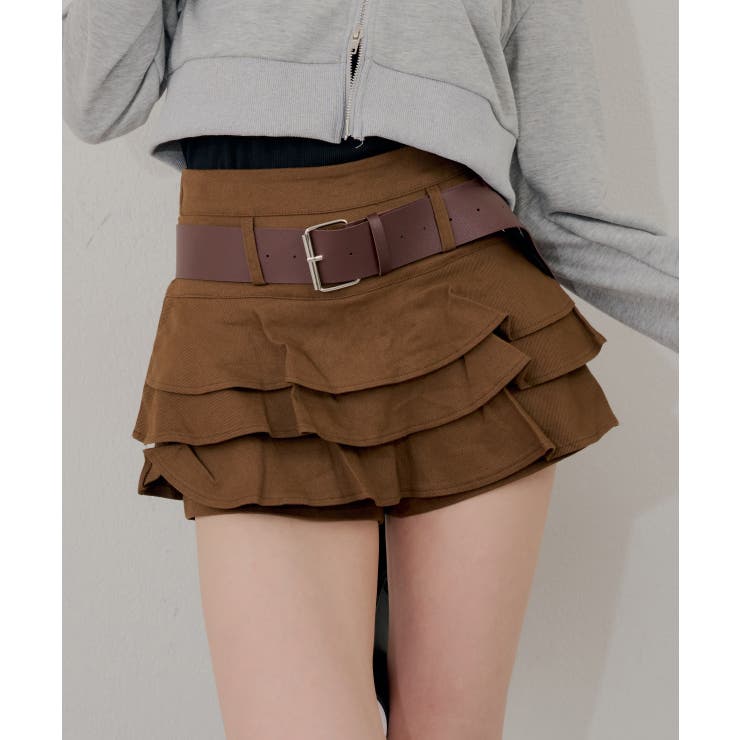 ベルト付ティアードミニスカート | RMAF　NICE CLAUP / OLIVE des OLIVE | 詳細画像4 
