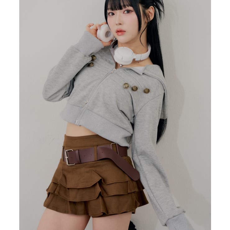 ベルト付ティアードミニスカート | RMAF　NICE CLAUP / OLIVE des OLIVE | 詳細画像5 