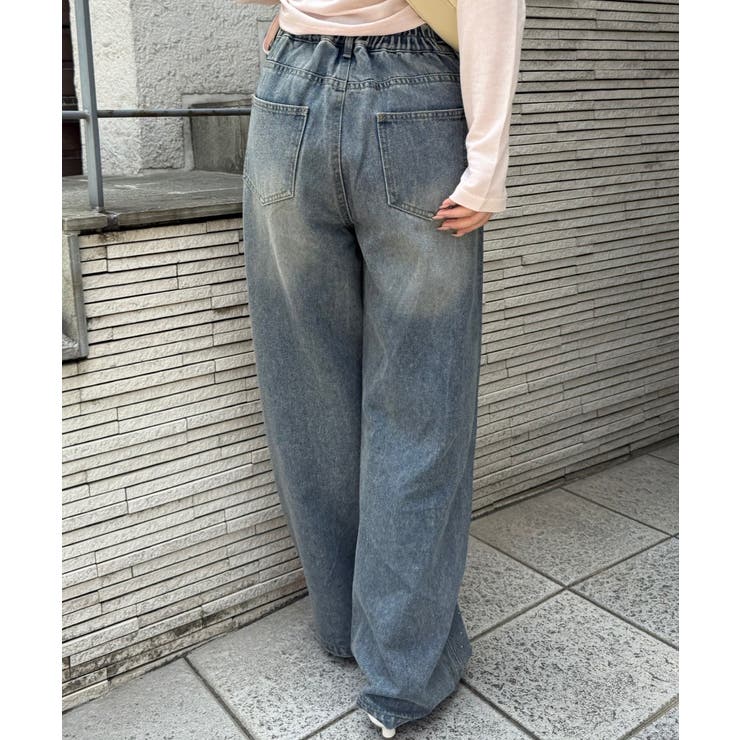 【S/Mサイズ展開】キラキラロゴバギーデニムパンツ | RMAF　NICE CLAUP / OLIVE des OLIVE | 詳細画像17 
