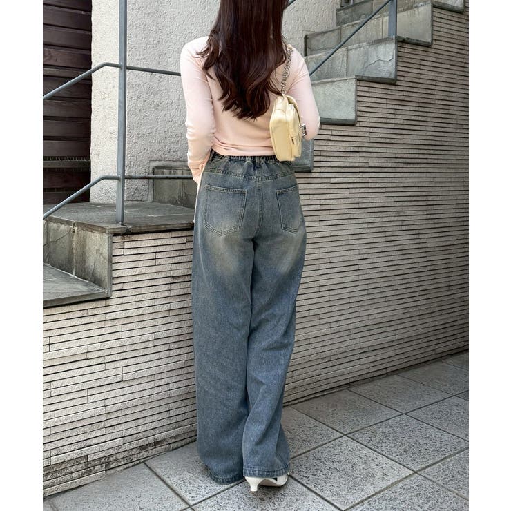 【S/Mサイズ展開】キラキラロゴバギーデニムパンツ | RMAF　NICE CLAUP / OLIVE des OLIVE | 詳細画像23 