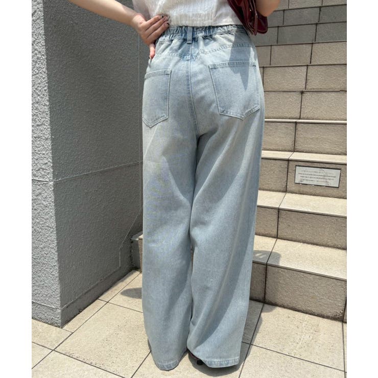 【S/Mサイズ展開】キラキラロゴバギーデニムパンツ | RMAF　NICE CLAUP / OLIVE des OLIVE | 詳細画像6 