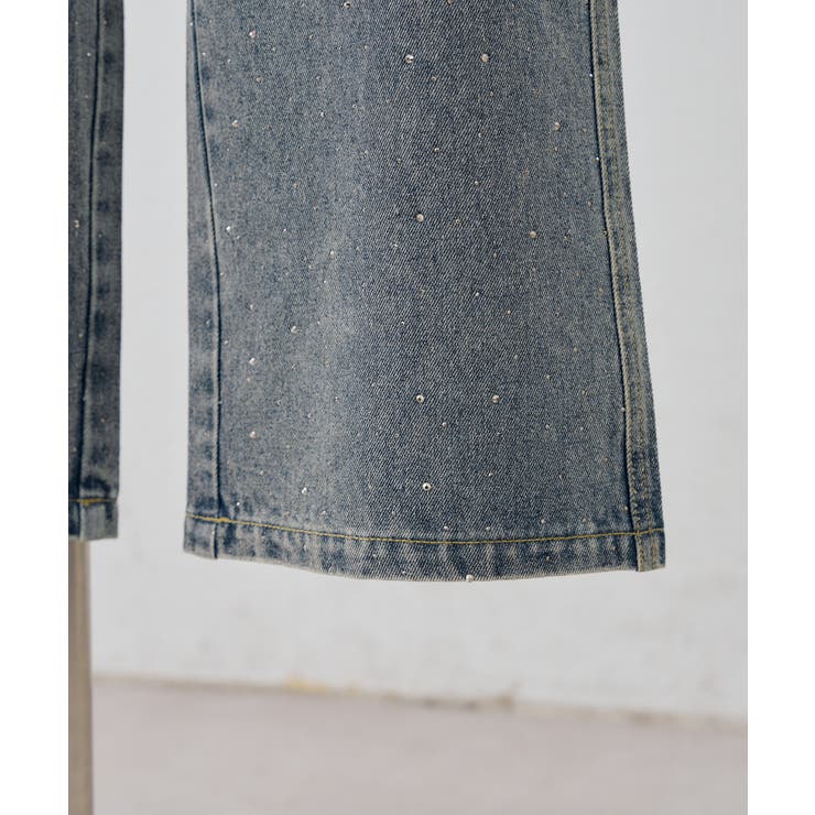 【S/Mサイズ展開】キラキラロゴバギーデニムパンツ | RMAF　NICE CLAUP / OLIVE des OLIVE | 詳細画像30 