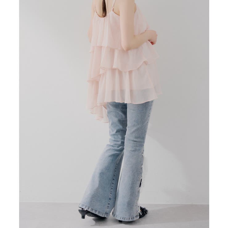 【S/Mサイズ展開】レースアップフレアデニムパンツ | RMAF　NICE CLAUP / OLIVE des OLIVE | 詳細画像13 