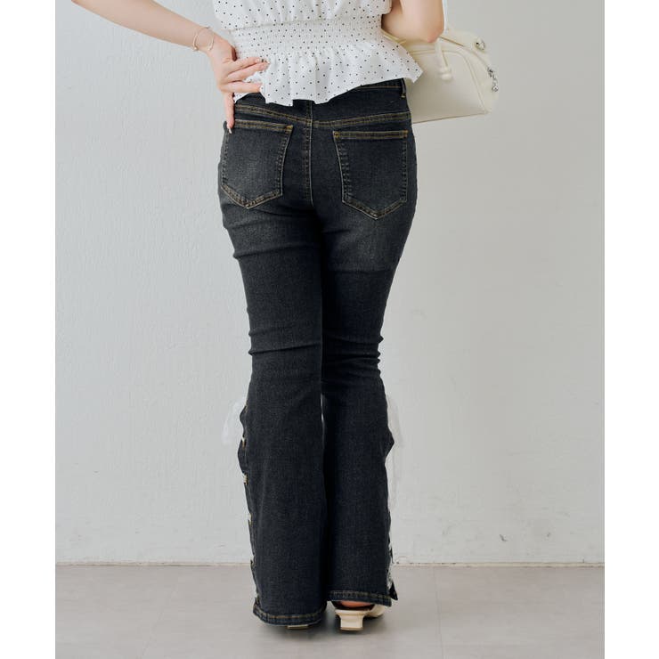 【S/Mサイズ展開】レースアップフレアデニムパンツ | RMAF　NICE CLAUP / OLIVE des OLIVE | 詳細画像21 