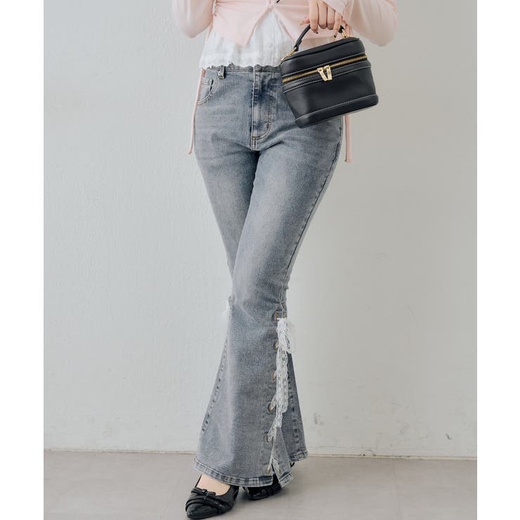 【S/Mサイズ展開】レースアップフレアデニムパンツ | RMAF　NICE CLAUP / OLIVE des OLIVE | 詳細画像29 