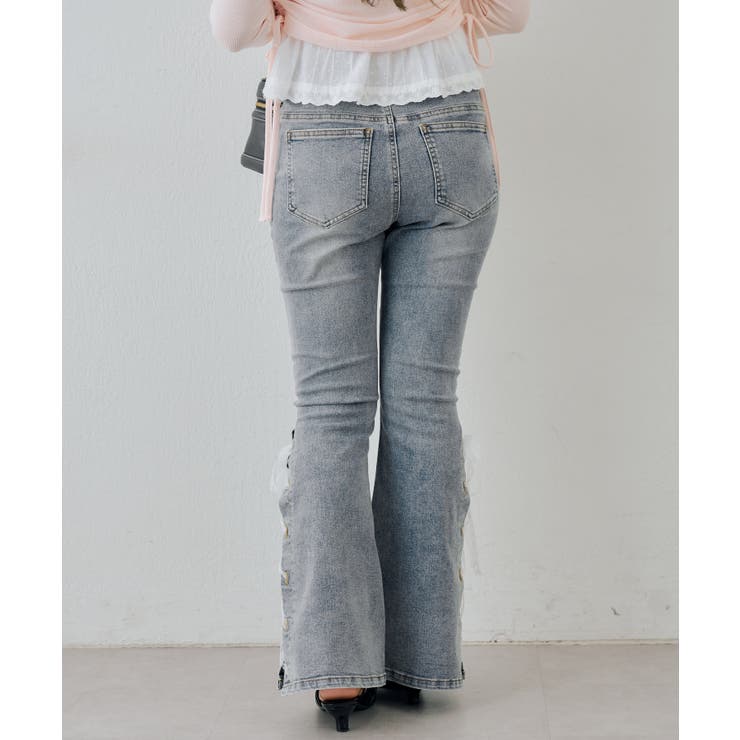 【S/Mサイズ展開】レースアップフレアデニムパンツ | RMAF　NICE CLAUP / OLIVE des OLIVE | 詳細画像33 