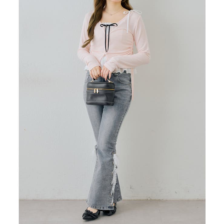 【S/Mサイズ展開】レースアップフレアデニムパンツ | RMAF　NICE CLAUP / OLIVE des OLIVE | 詳細画像37 