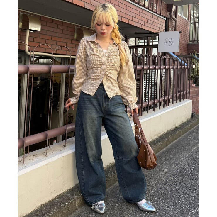 【S/Mサイズ展開】チャーム付バレルレッグデニムパンツ | RMAF　NICE CLAUP / OLIVE des OLIVE | 詳細画像3 