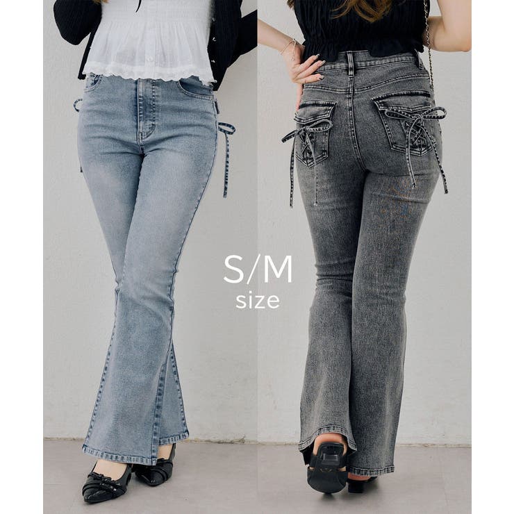 【S/Mサイズ展開】ポケットレースアップ セミフレアデニムパンツ | RMAF　NICE CLAUP / OLIVE des OLIVE | 詳細画像1 