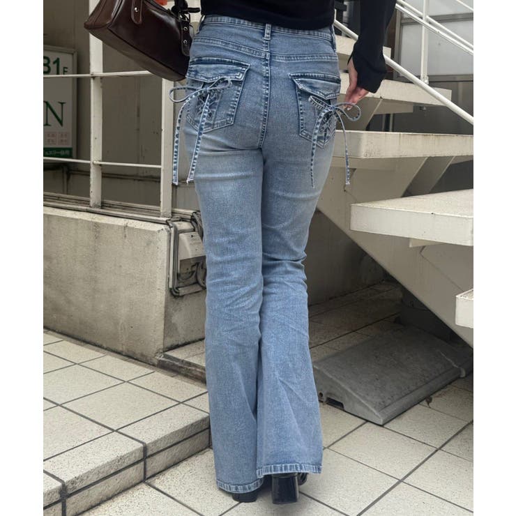 【S/Mサイズ展開】ポケットレースアップ セミフレアデニムパンツ | RMAF　NICE CLAUP / OLIVE des OLIVE | 詳細画像23 