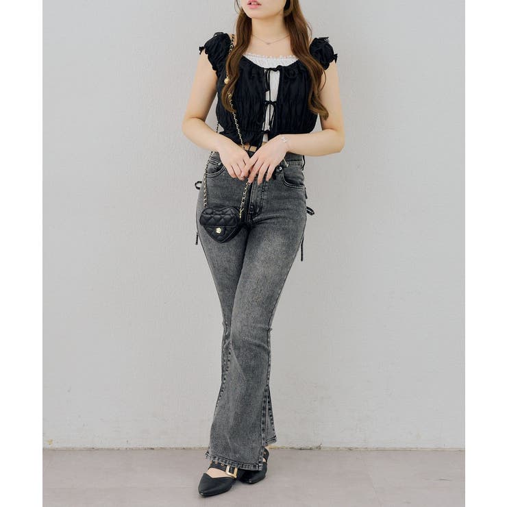 【S/Mサイズ展開】ポケットレースアップ セミフレアデニムパンツ | RMAF　NICE CLAUP / OLIVE des OLIVE | 詳細画像15 