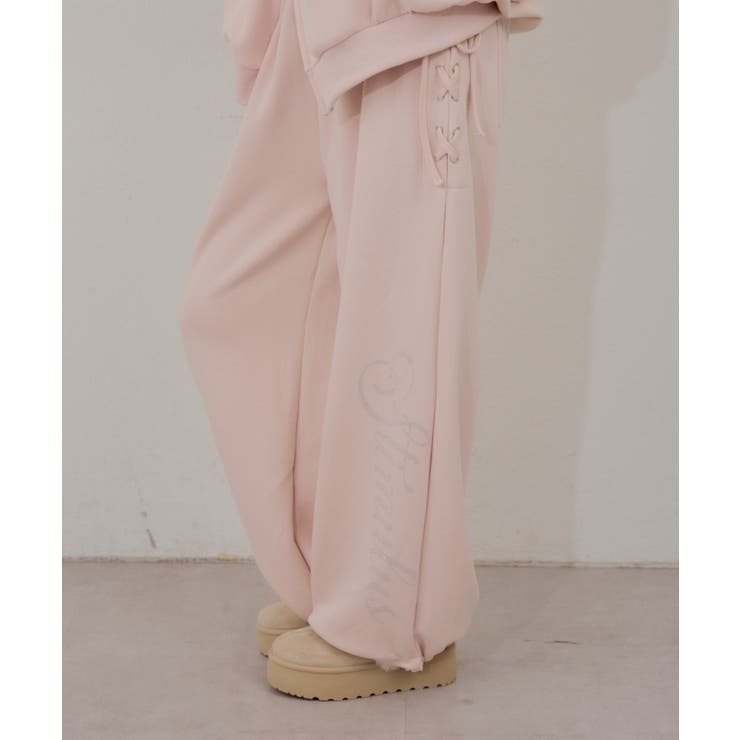 ピンク | 【セットアップ対応】レースアップキラロゴスウェットパンツ | RMAF　NICE CLAUP / OLIVE des OLIVE