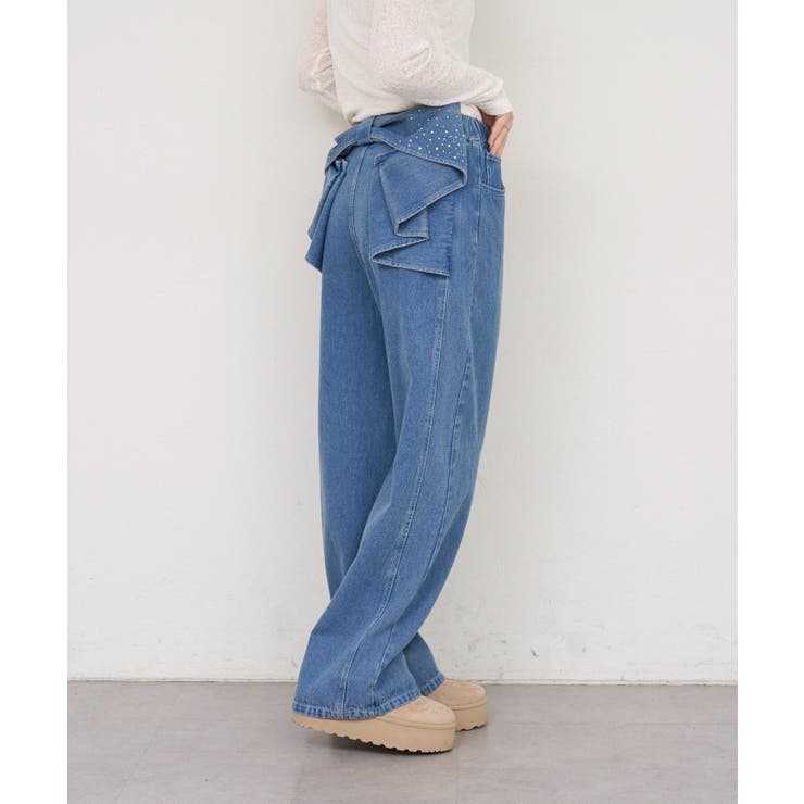 【S/Mサイズ展開】バックリボンストレートデニムパンツ | RMAF　NICE CLAUP / OLIVE des OLIVE | 詳細画像7 