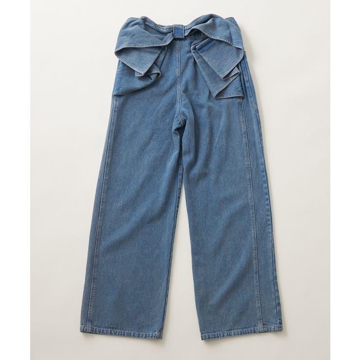 ブルー | 【S/Mサイズ展開】バックリボンストレートデニムパンツ | RMAF　NICE CLAUP / OLIVE des OLIVE