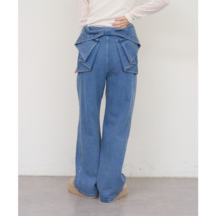 【S/Mサイズ展開】バックリボンストレートデニムパンツ | RMAF　NICE CLAUP / OLIVE des OLIVE | 詳細画像6 
