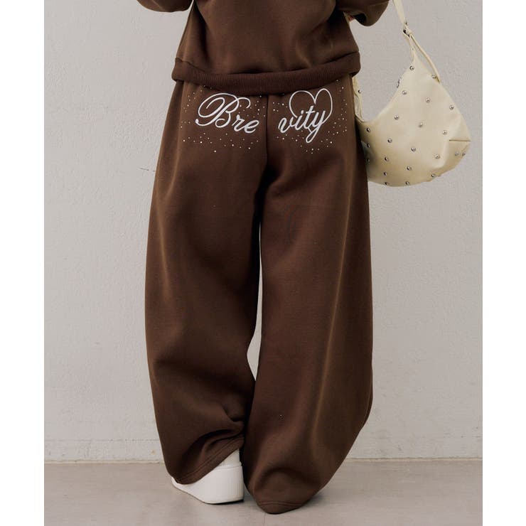 【セットアップ対応】キラリと刺繍ロゴワイドスウェットパンツ | RMAF　NICE CLAUP / OLIVE des OLIVE | 詳細画像5 