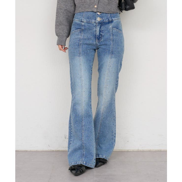 【S/Mサイズ展開】キラキラ後レースアップフレアパンツ | RMAF　NICE CLAUP / OLIVE des OLIVE | 詳細画像27 