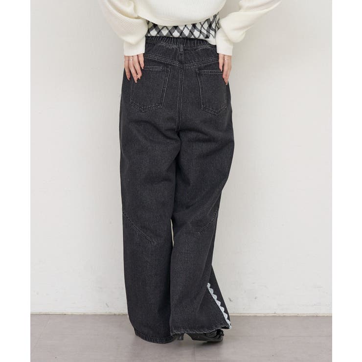 脇レースラインワイドデニムパンツ | RMAF　NICE CLAUP / OLIVE des OLIVE | 詳細画像13 