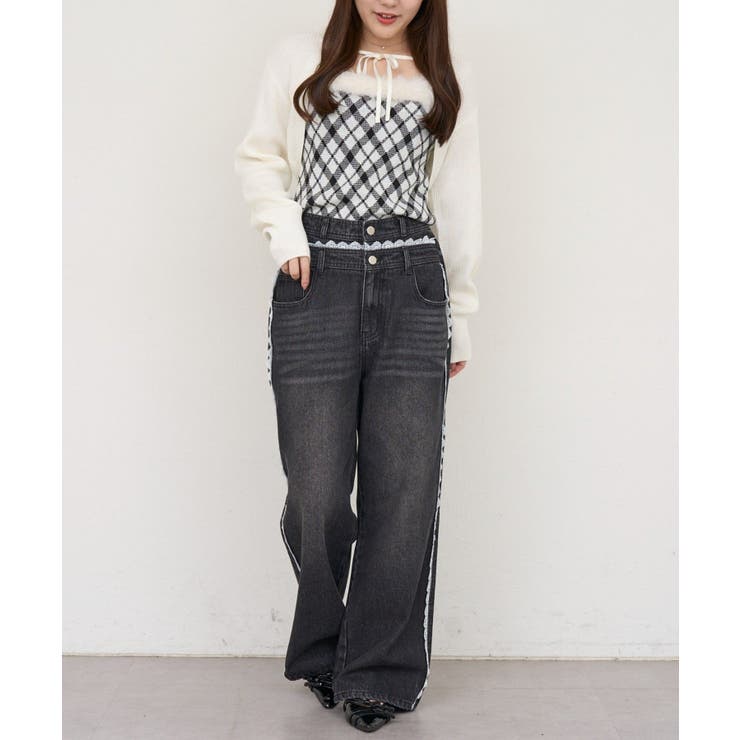 脇レースラインワイドデニムパンツ | RMAF　NICE CLAUP / OLIVE des OLIVE | 詳細画像16 