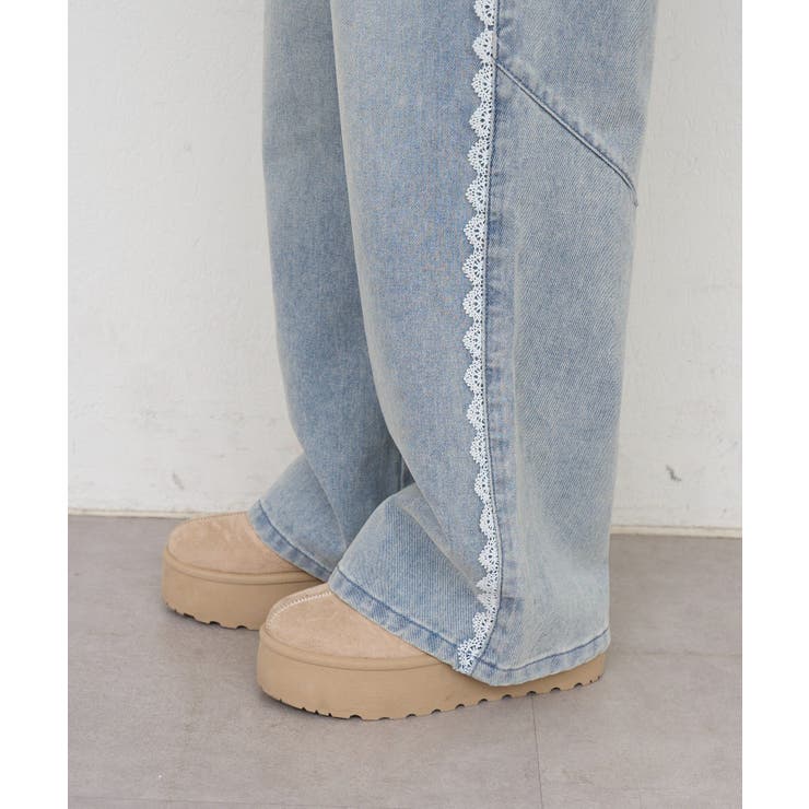 脇レースラインワイドデニムパンツ | RMAF　NICE CLAUP / OLIVE des OLIVE | 詳細画像26 