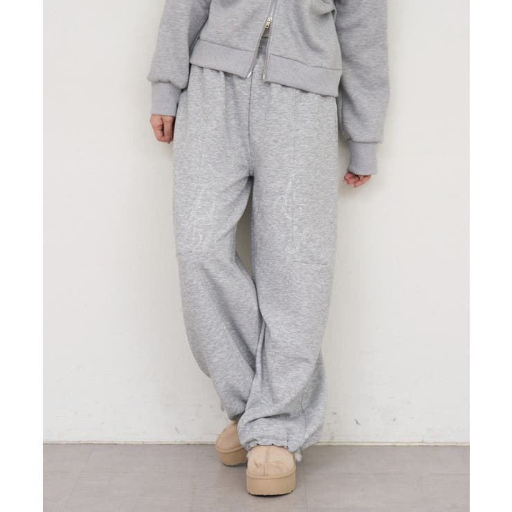 グレー | キラキラなキラキラロゴスウェットパンツ | RMAF　NICE CLAUP / OLIVE des OLIVE
