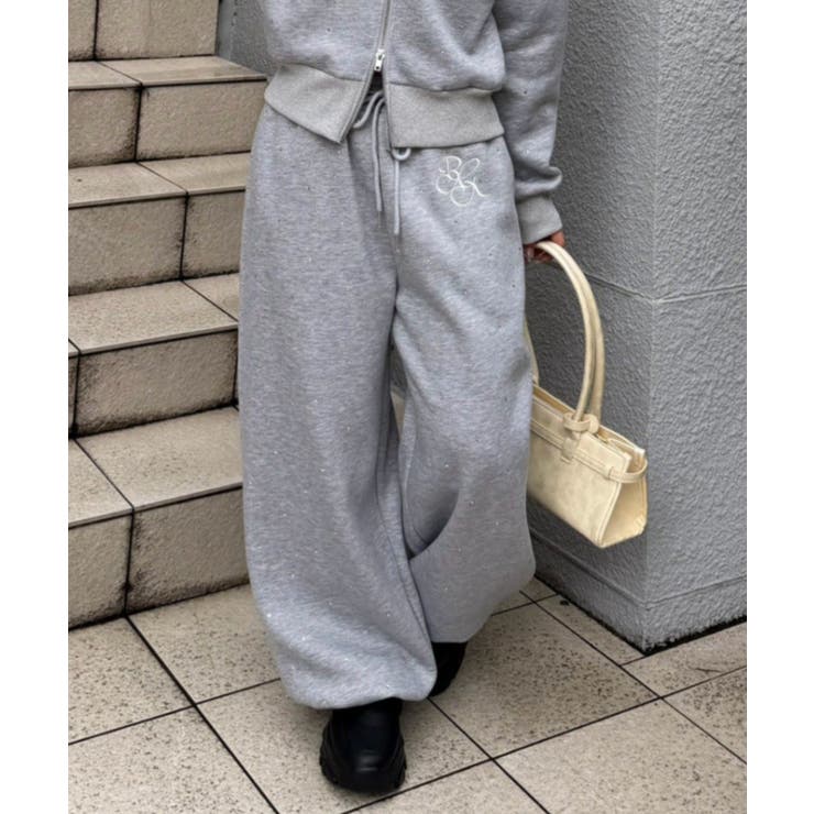 トップグレー | 【セットアップ対応】ラインストーンスウェットパンツ | RMAF　NICE CLAUP / OLIVE des OLIVE