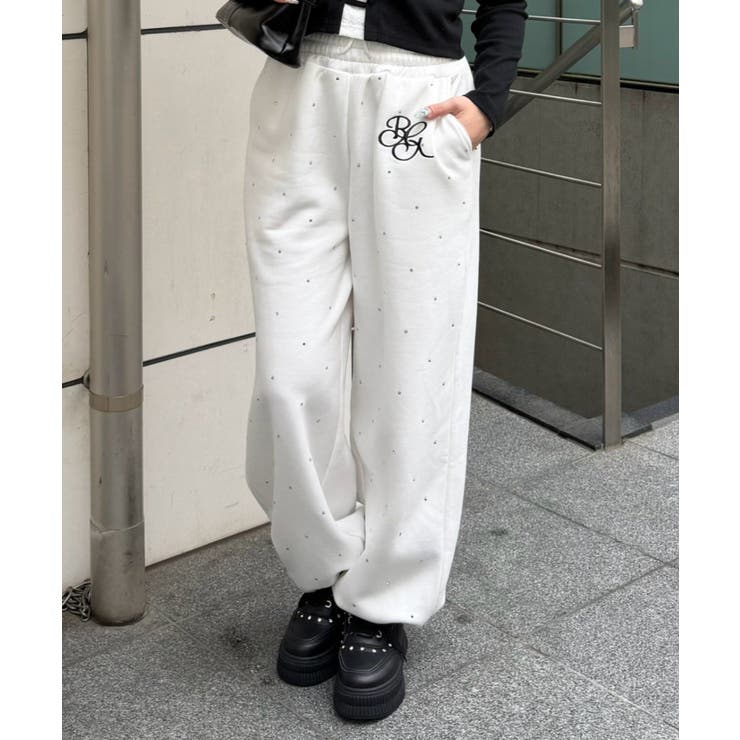オフ | 【セットアップ対応】ラインストーンスウェットパンツ | RMAF　NICE CLAUP / OLIVE des OLIVE