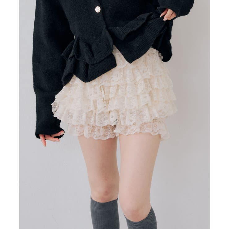 アイボリー | レースフリルショートパンツ | RMAF　NICE CLAUP / OLIVE des OLIVE
