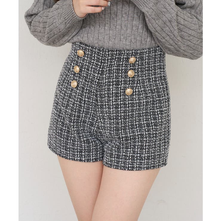 【ツイードコレクション】ダブルボタンショートパンツ | RMAF　NICE CLAUP / OLIVE des OLIVE | 詳細画像2 