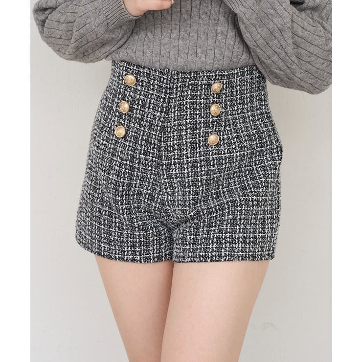 オフ | 【ツイードコレクション】ダブルボタンショートパンツ | RMAF　NICE CLAUP / OLIVE des OLIVE